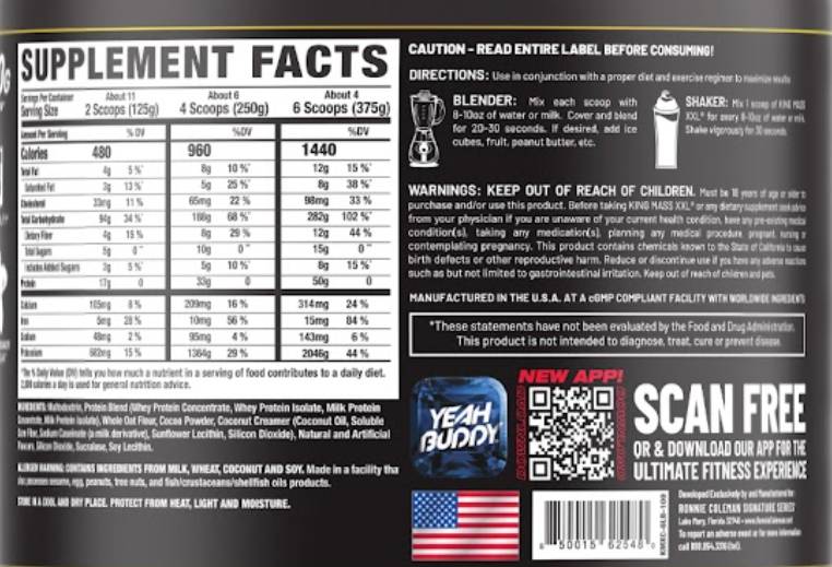 King Mass XXL Gainer | Super Anabolic Growth Accelerator - 2721 грама - Feel You