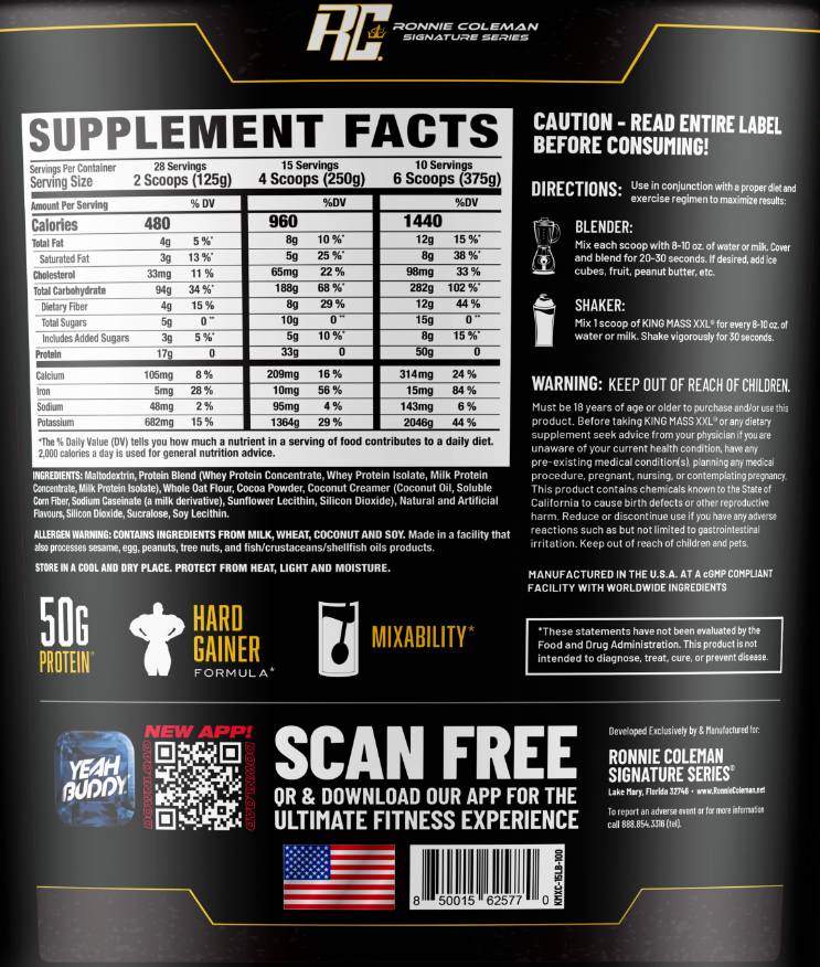 King Mass XXL Gainer | Super Anabolic Growth Accelerator - 6800 грама - Feel You