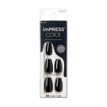 Kiss My Face - ImPRESS Color MC All Black Nails 30 pcs - Feel You