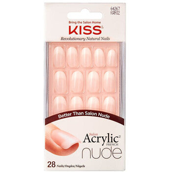 Kiss My Face - Salon Acrylic French Nude Nails 64267 ( 28 pcs ) - Acrylic nails french manicure for a natural look - Feel You