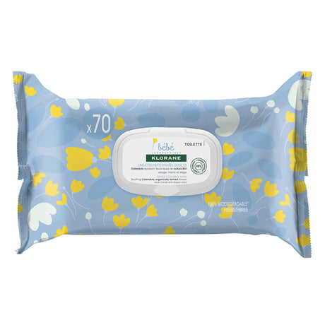 Klorane, Baby, Cleansing Wipes, For Face & Body, 70 pcs - Feel You