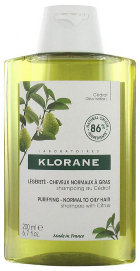Klorane, Citrus, Paraben-Free, Hair Shampoo, Cleansing, 200 ml - Feel You