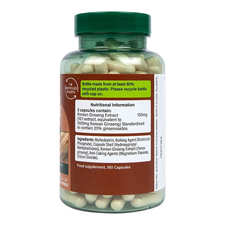 Корейски женшен (Korean Ginseng) 500мг 180 капсули HOLLAND & BARRETT - Feel You