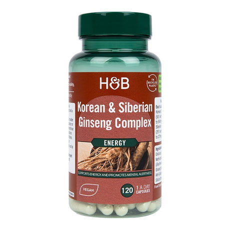 Женшен комплекс (Korean & Siberian Ginseng Complex) 120 капсули, H&B - Feel You