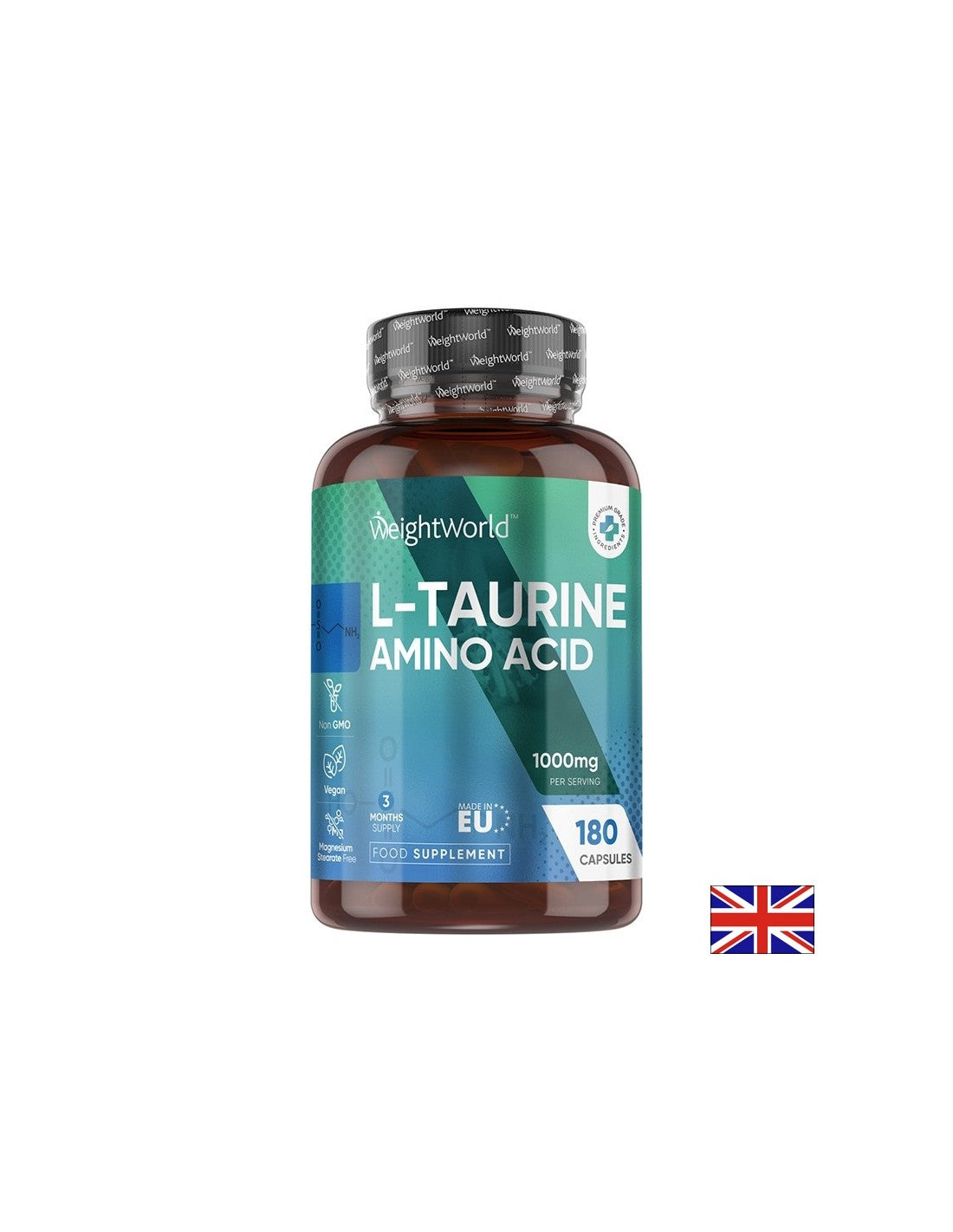 L-Таурин 500 mg Енергия, издръжливост и сърдечно здраве 180 капсули - Feel You