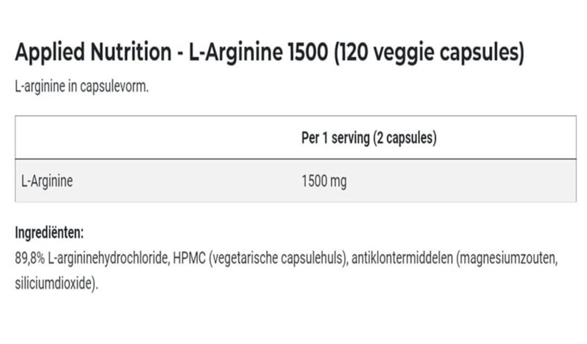 L-Arginine 1500 - 120 капсули - Feel You