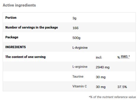 L-Arginine Powder - 0.500 кг - Feel You