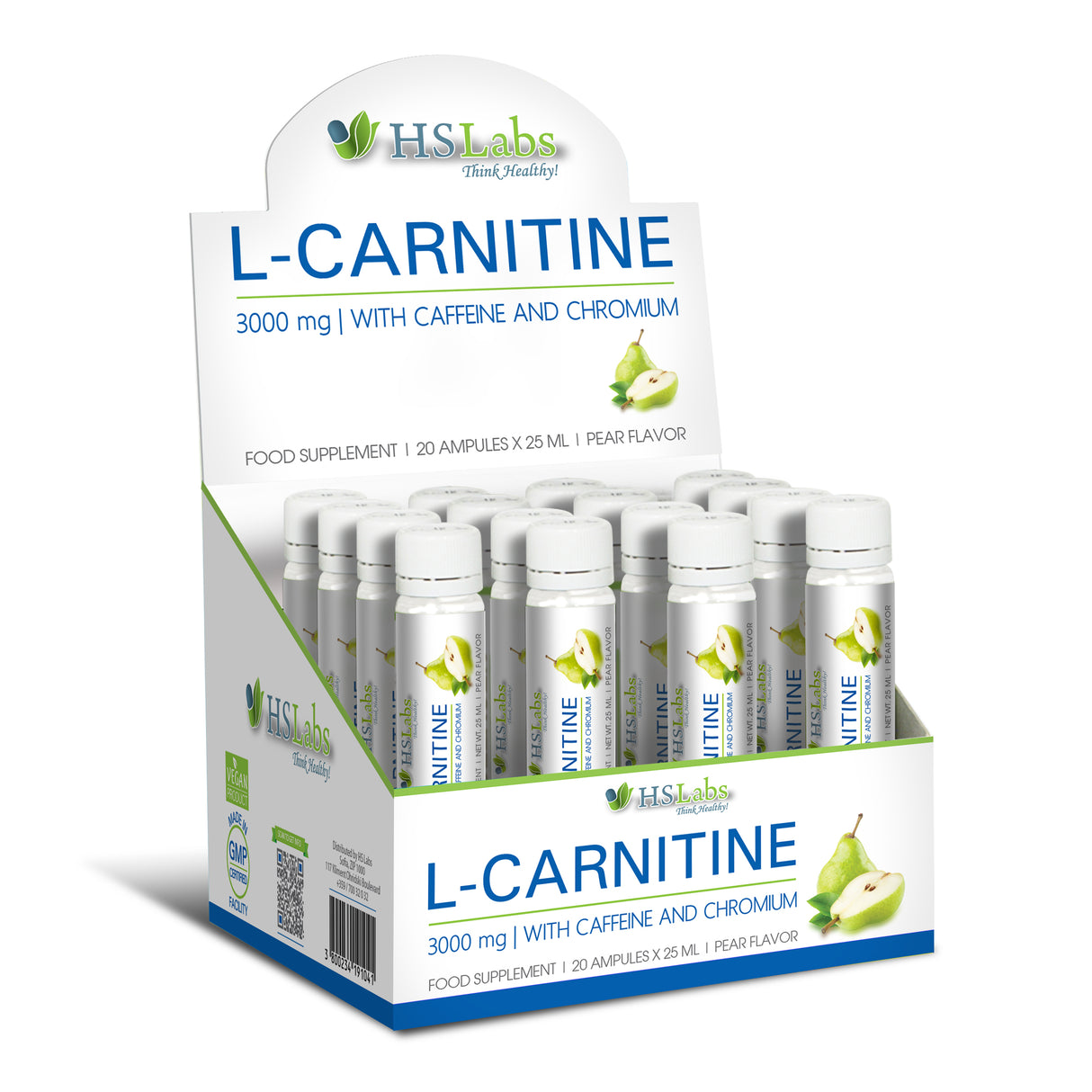 HS LABS - L-CARNITINE 3000 - WITH CAFFEINE AND CHROMIUM - 25 ml
