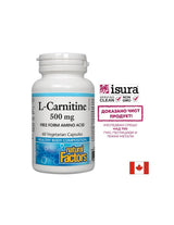 L-Carnitine/ Л-Карнитин 500 mg х 60 капсули Natural Factors - Feel You