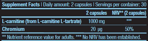 L-Carnitine + Chrome 60 caps - Feel You