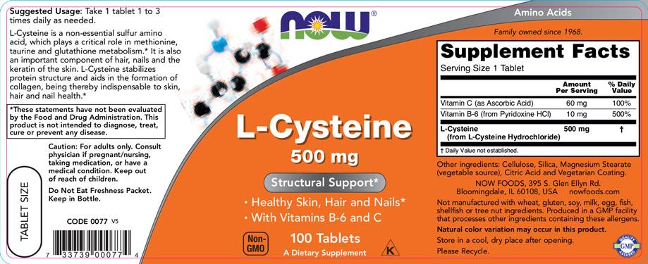 L-Cysteine 500 mg - 100 Таблетки - Feel You