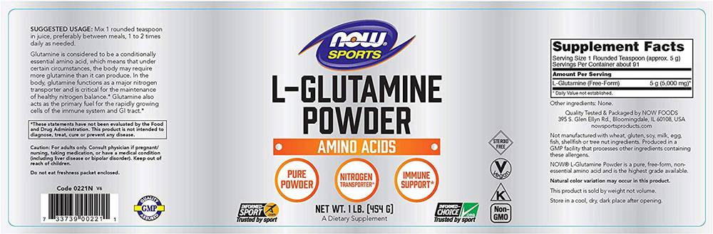 L-Glutamine Powder - 454 грама - Feel You