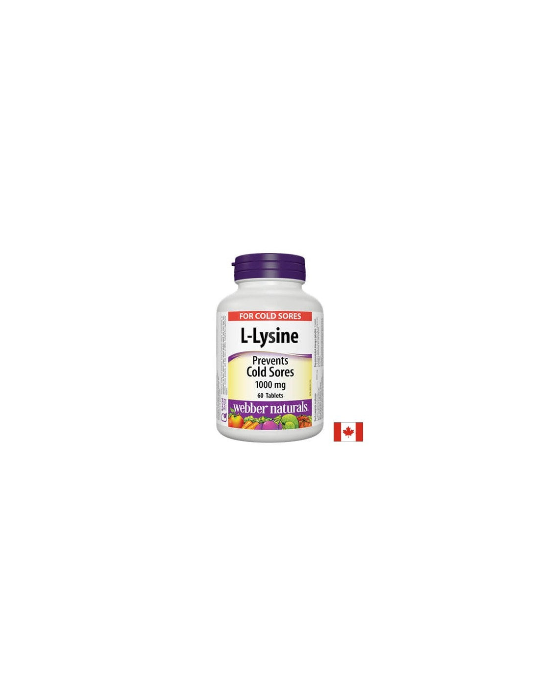 L-Lysine/ Л-Лизин 1000 mg х 60 таблетки Webber Naturals - Feel You