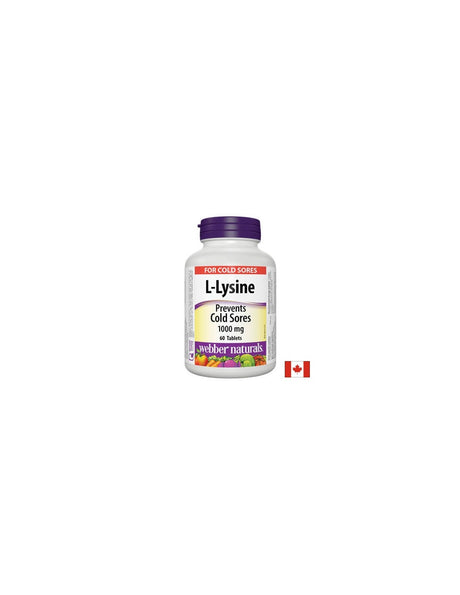 L-Lysine/ Л-Лизин 1000 mg х 60 таблетки Webber Naturals - Feel You