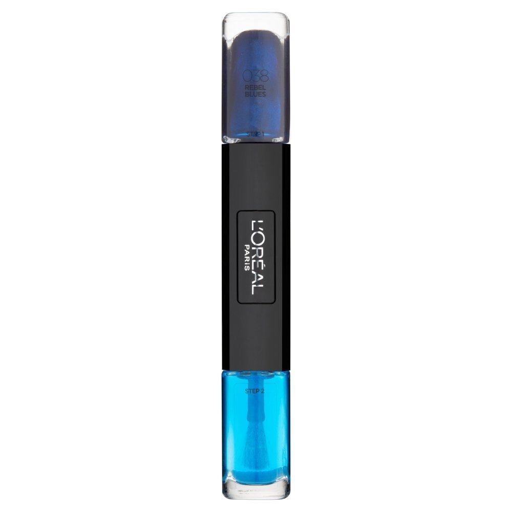 L'Oreal Paris, Infallible, Nail Polish 2-In-1, 038, Rebel Blues, 2 x, 5 ml - Feel You