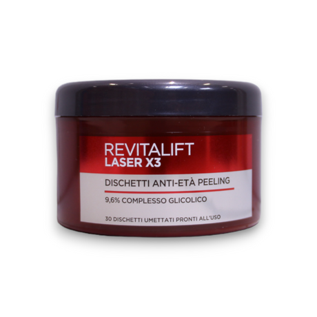 L'Oreal Paris, Revitalift Laser X3, Glycolic Acid, Anti-Ageing, Peel-Off Pads, 30 pcs - Feel You