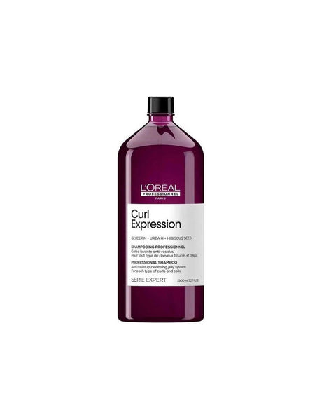 L'Oreal Professionnel, Serie Expert Curl Expression, Glycerin + Urea H + Hibiscus Seed, Hair Shampoo, Clarifying, 1500 ml - Feel You