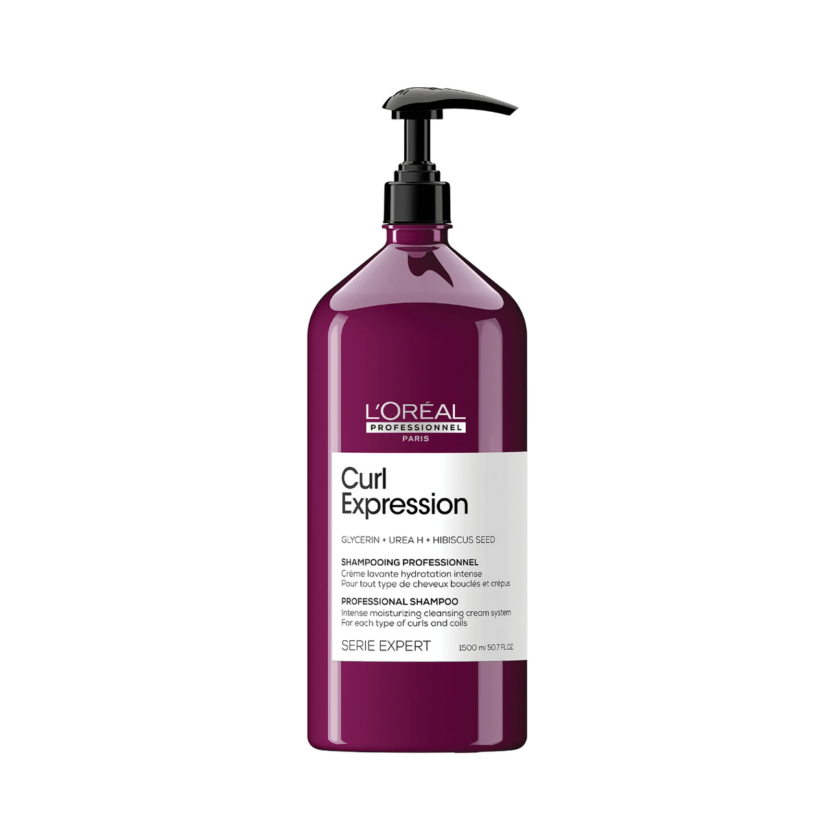 L'Oreal Professionnel, Serie Expert Curl Expression, Glycerin + Urea H + Hibiscus Seed, Hair Shampoo, Intense Moisturizing, 1500 ml - Feel You