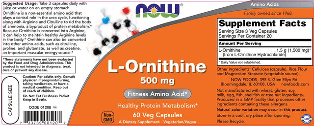 L-Ornithine 500 mg - 60 капсули - Feel You