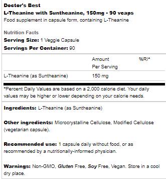 L-Theanine 150 mg | With Suntheanine - 90 капсули - Feel You