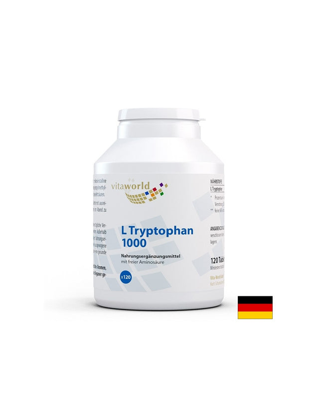 Стрес и безсъние - Л-Триптофан (L-Tryptophan), 1000 mg x 120 таблетки - Feel You