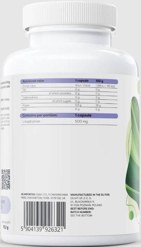 L-Tryptophan 500 mg - 120 капсули - Feel You