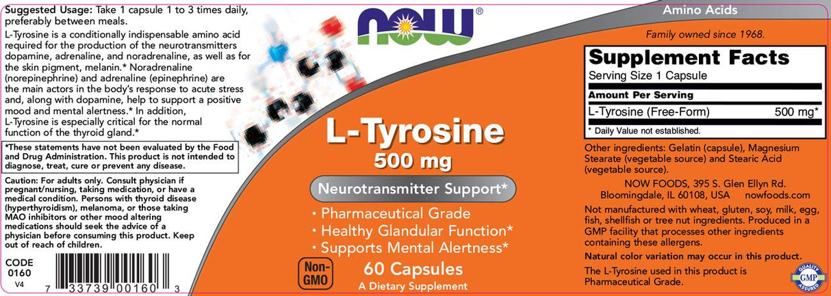 L-Tyrosine 500 mg - 60 капсули - Feel You