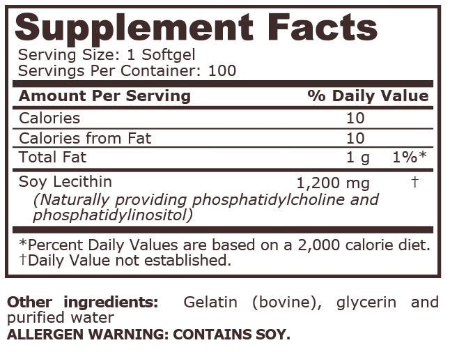 LECITHIN 1200 mg - 100 Softgels