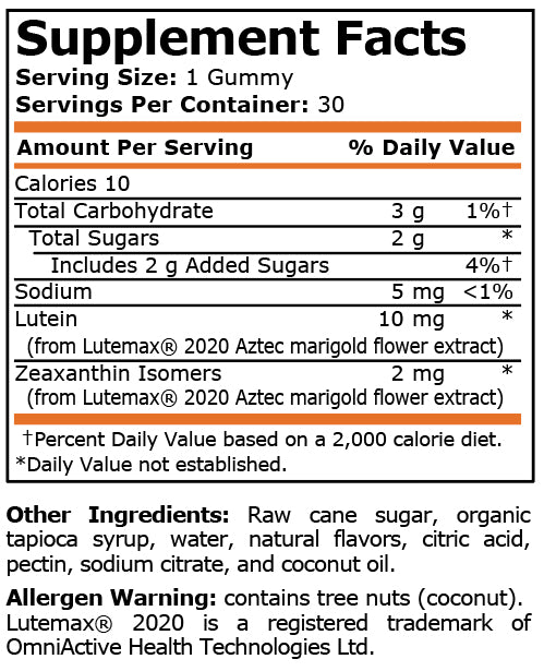 LUTEIN MANGO FLAVORED - 30 Gummies