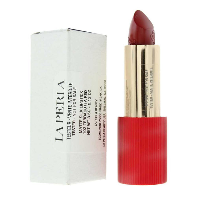 La Perla, Matte Silk, Matte, Cream Lipstick, 102, Terracotta Red, 3.5 g *Tester - Feel You