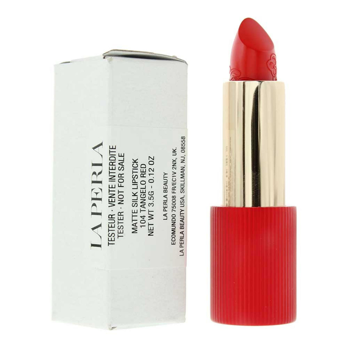 La Perla, Matte Silk, Matte Silk, Cream Lipstick, 104, Tangelo Red, 3.5 g *Tester - Feel You