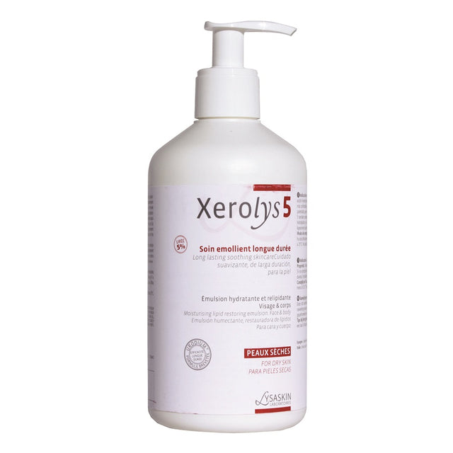 Lab Lysaskin, Xerolys 5, Protects & Hydrates, Body Emulsion, For Face & Body, 500 ml - Feel You