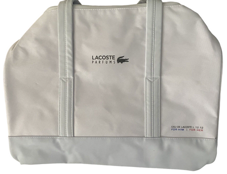 Lacoste, Eau de Lacoste L.12.12, Polyester, Textile Bag, Weekend Bag, White, Unisex, 16 x 10 x 10 inch - Feel You