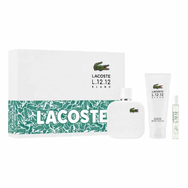 Lacoste L 12 12 Blanc Eau de Toilette Spray 100ml Set 3 Pieces - Feel You