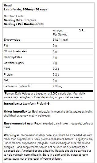 Lactoferrin 200 mg | Proferrin® - 30 капсули - Feel You