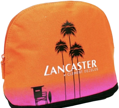 Lancaster, Sun Beauty, Material, Textile Bag, Toiletry, Orange, For Women, 25 X18 cm - Feel You