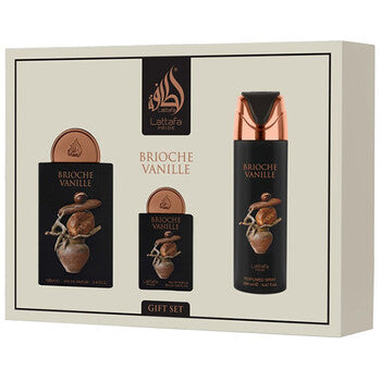 Lattafa Perfumes - Brioche Vanille Gift Set EDP 100 ml, EDP 20 ml and deospray 200 ml - 100ml - Feel You