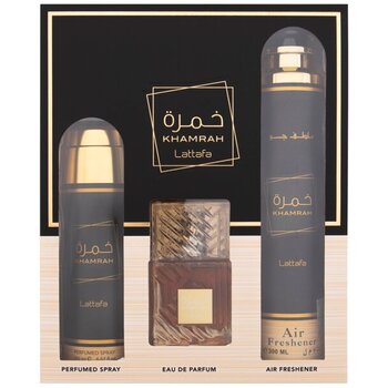 Lattafa Perfumes - Khamrah Dárková sada EDP 100 ml, deospray 200 ml a bytová vůně 300 ml - 100ml - Feel You