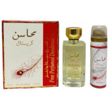 Lattafa Perfumes - Mahasin Crystal Gift set EDP 100 ml and deospray 75 ml - 100ml - Feel You
