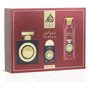 Lattafa Perfumes - Nebras Gift set EDP 100 ml, deospray 200 ml and EDP 20 ml - 100ml - Feel You