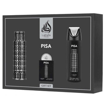 Lattafa Perfumes - Pride Pisa Gift Set EDP 100 ml, deospray 200 ml and EDP 20 ml - 100ml - Feel You