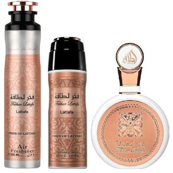 Lattafa Perfumes - Pride of Lattafa Fakhar Lattafa Dárková sada EDP 100 ml, deospray 200 ml a bytová vůně 300 ml - 100ml - Feel You