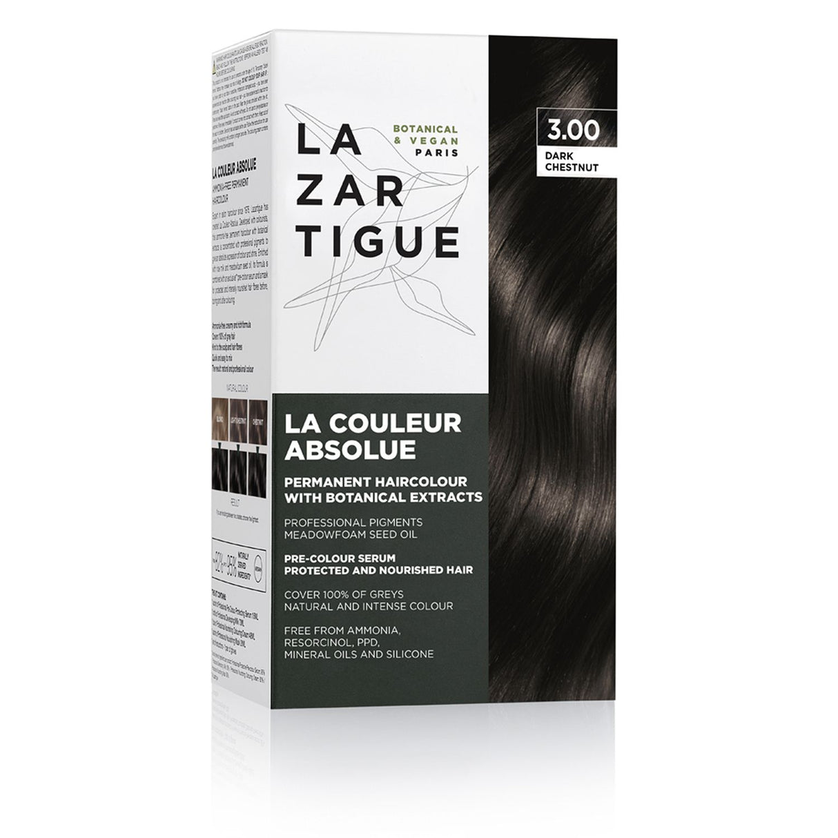 Lazartigue, La Couleur Absolue, Permanent Hair Dye, 3.00 Dark Chestnut, 143 ml - Feel You
