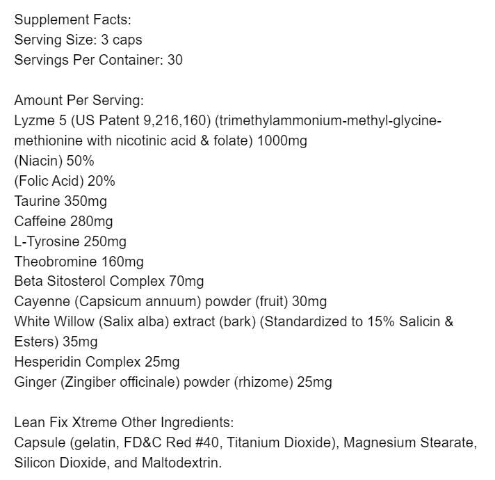 Lean Fix Xtreme |  with Lyzme 5 - 90 капсули - Feel You