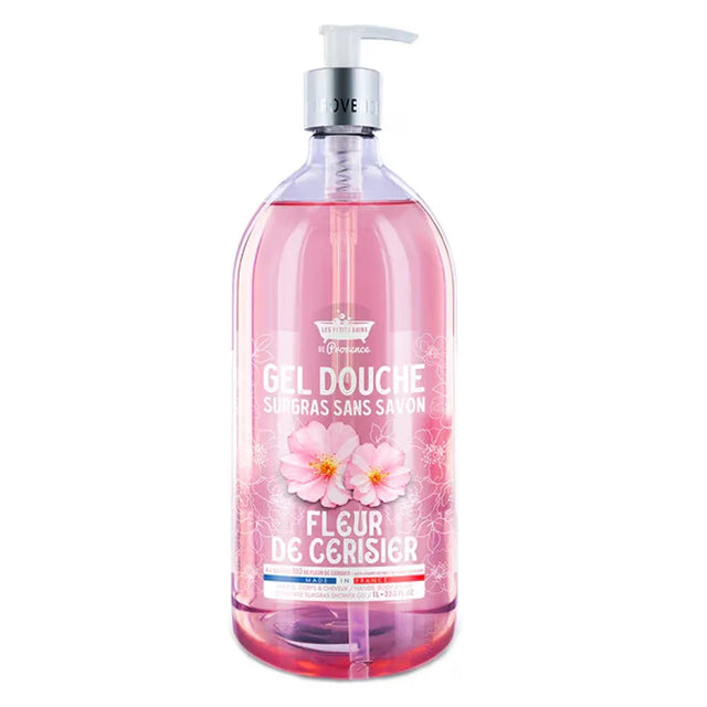 Les Petites Bains de Provence, Cherry Blossom, Shower Gel, For Sensitive Skin, 1000 ml - Feel You