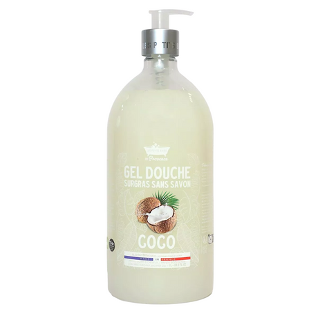 Les Petites Bains de Provence, Coconut, Shower Gel, For Sensitive Skin, 1000 ml - Feel You