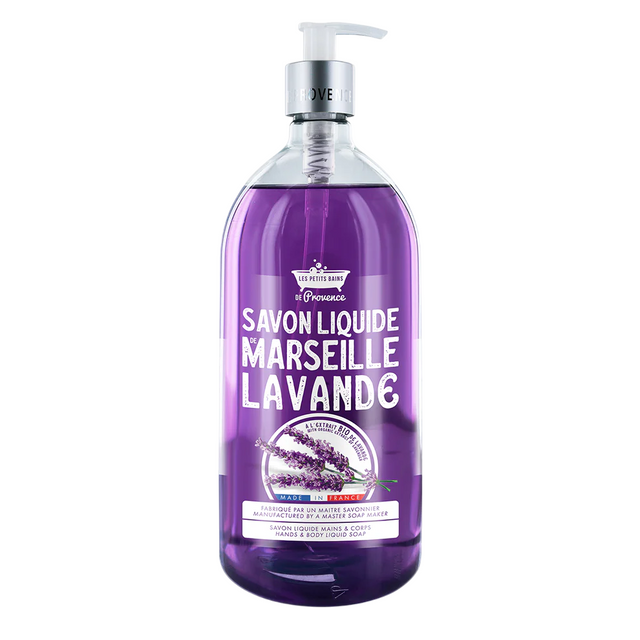 Les Petites Bains de Provence, Marseille, Lavander, Liquid Soap, For Hands & Body, 1000 ml - Feel You