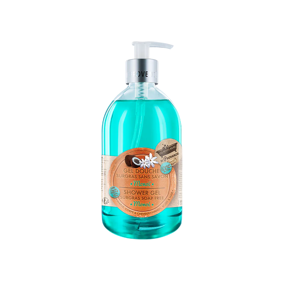 Les Petites Bains de Provence, Monoi, Shower Gel, For Body, Face & Hair, For Sensitive Skin, 500 ml - Feel You