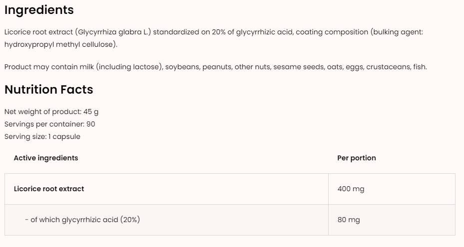 Licorice 400 mg / Vege 90 капсули - Feel You