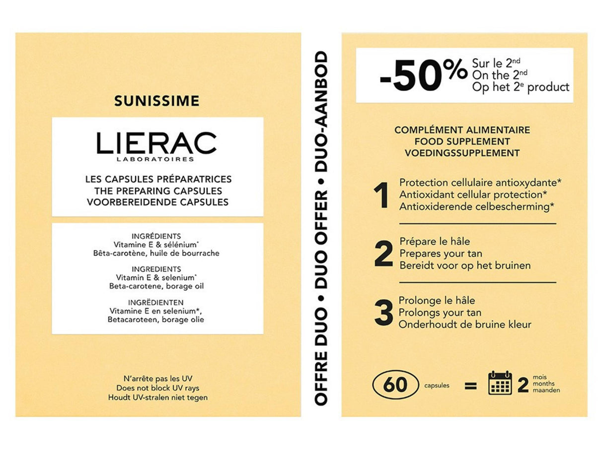Lierac, Sunissime The Preparing, Antioxidant, Capsules, 60 pcs, 22.8 g - Feel You